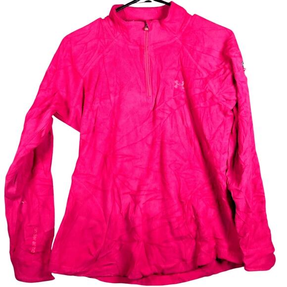 Under Armour Womens Sweater Pink 1/4 Zip Fleece Outdoors Lightweight Small - Picture 1 of 11
